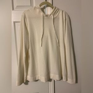 Loft XL Cream Waffle Knot Lightweight Hoodie
